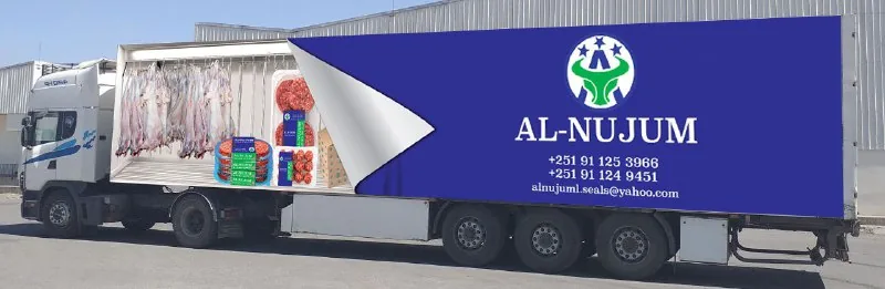 Al-Nujum branded refrigerated truck