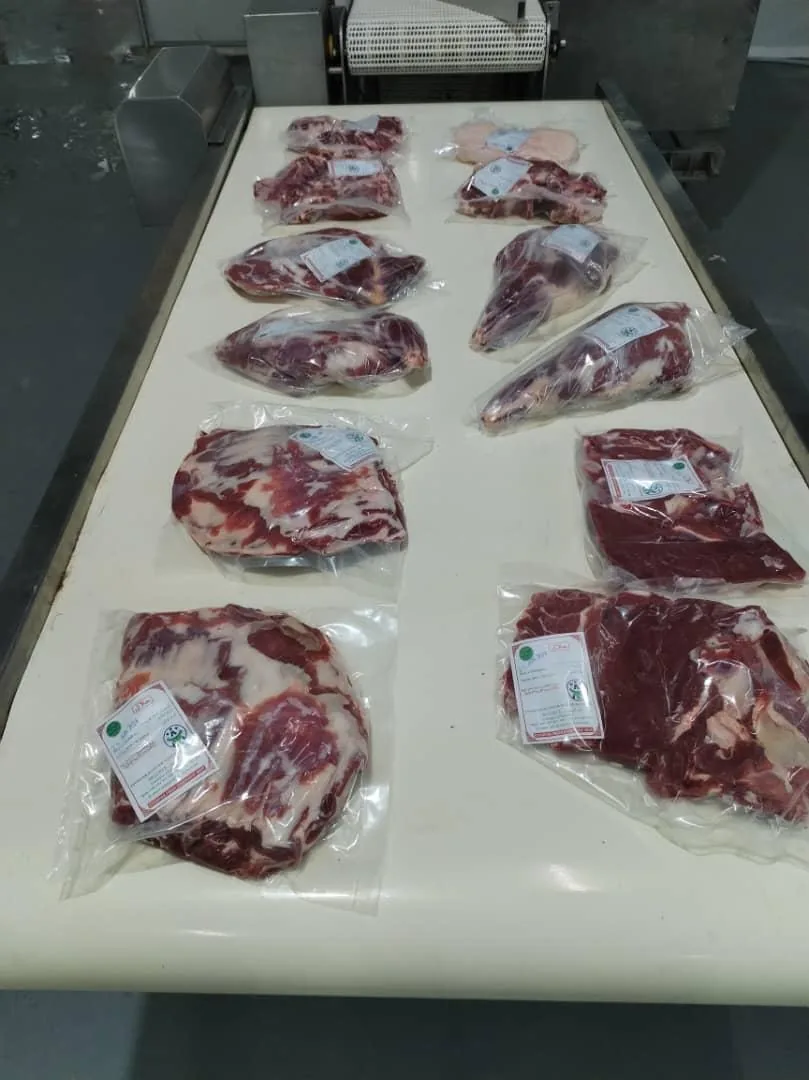 Packaged cuts laid out on a packing table